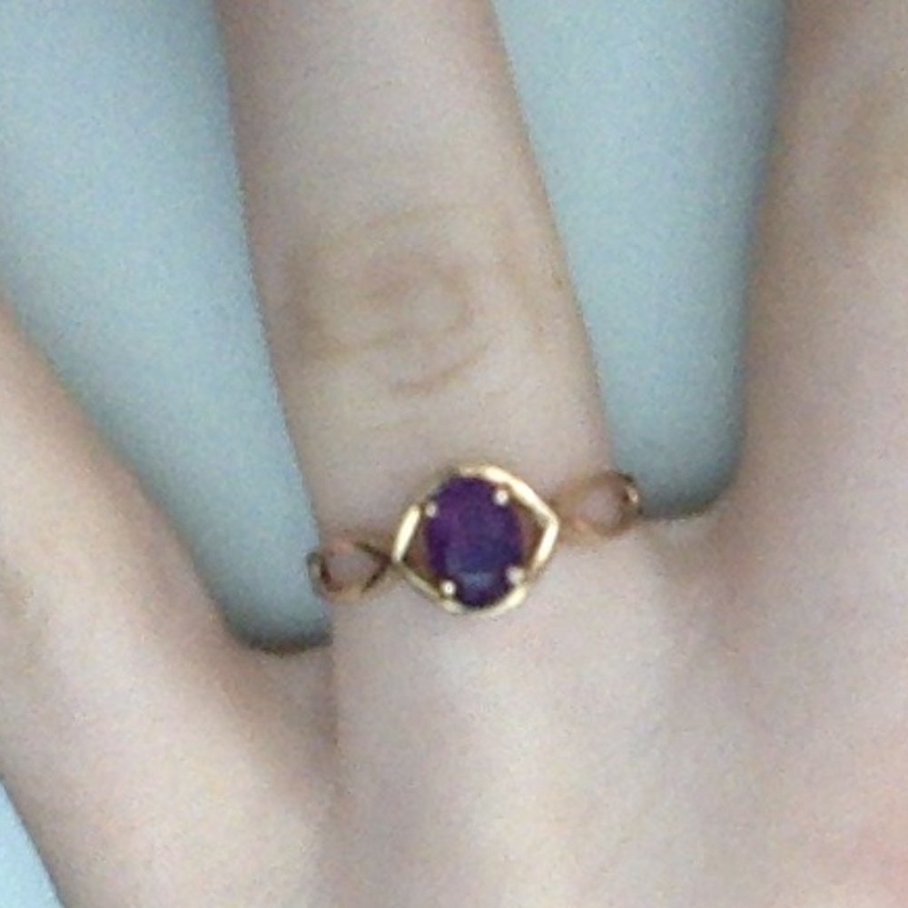 Purple gemstone ring